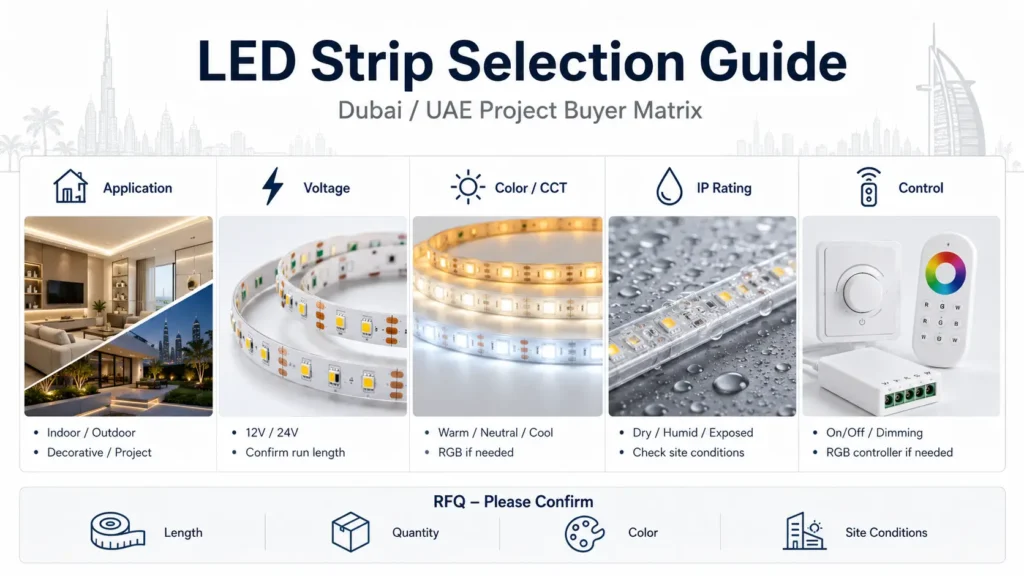 LED Strip Light Selection Matrix for Dubai Buyers