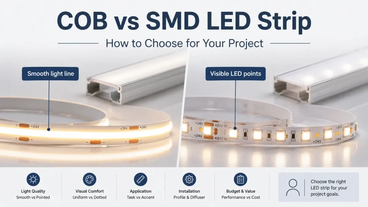 COB vs SMD LED Strip: How to Choose for Your Project