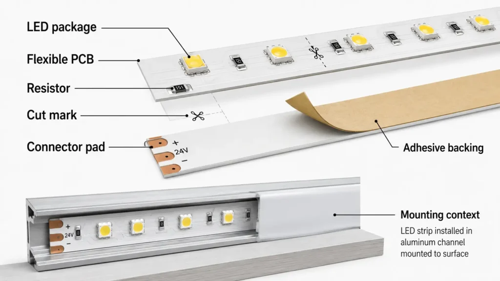 Key Parts of a 5050 LED Strip