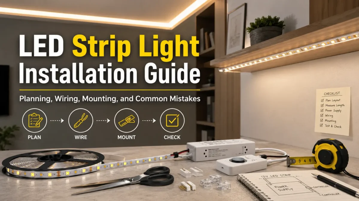Learn how to plan LED strip light setup, check power and control needs, prepare surfaces, avoid common mistakes, and send clear RFQ details.