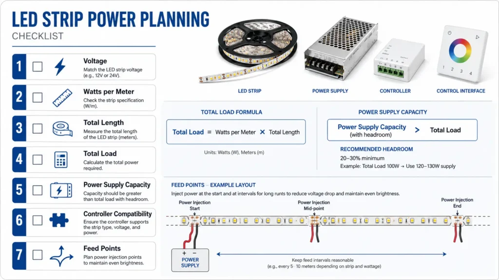 LED Strip Power Planning Checklist