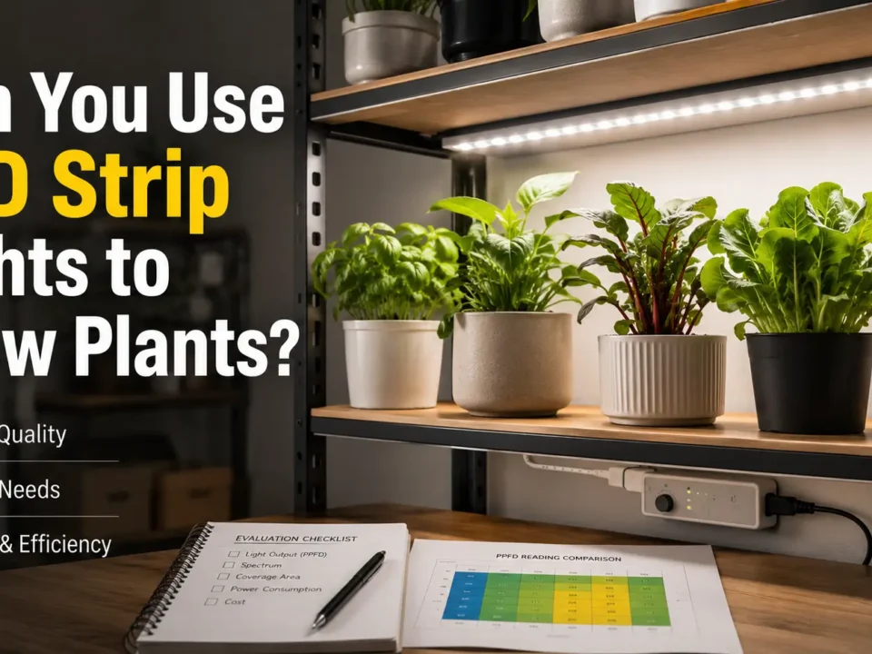 Learn when LED strip lights may help plants, why regular or RGB strips are not always enough, and what specs to check before choosing grow-light strips.