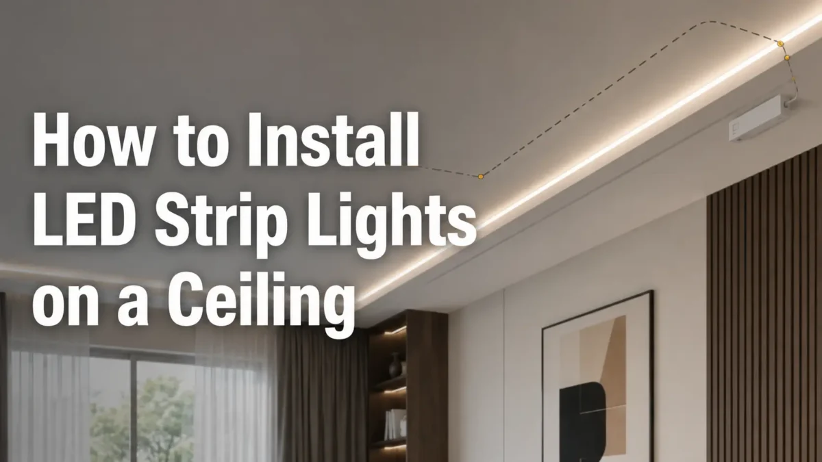 Learn how to install LED strip lights on a ceiling, plan power access, choose mounting methods, handle corners and cut points, avoid mistakes, and prepare project specs.