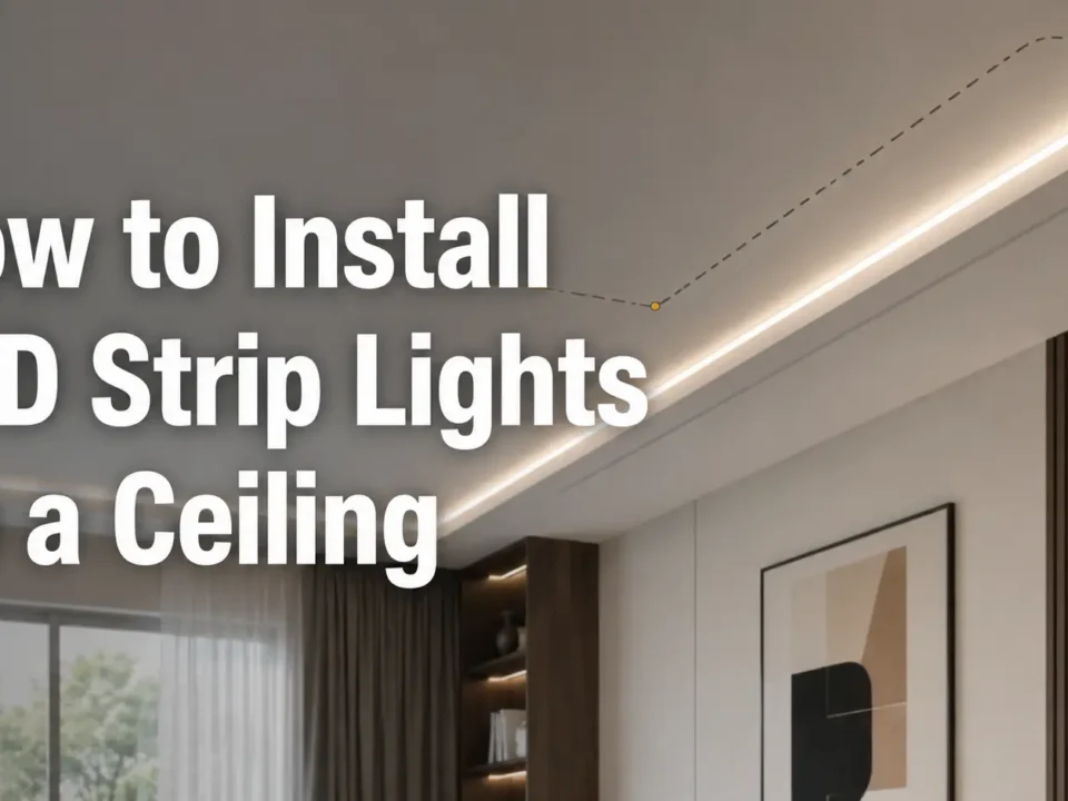 Learn how to install LED strip lights on a ceiling, plan power access, choose mounting methods, handle corners and cut points, avoid mistakes, and prepare project specs.