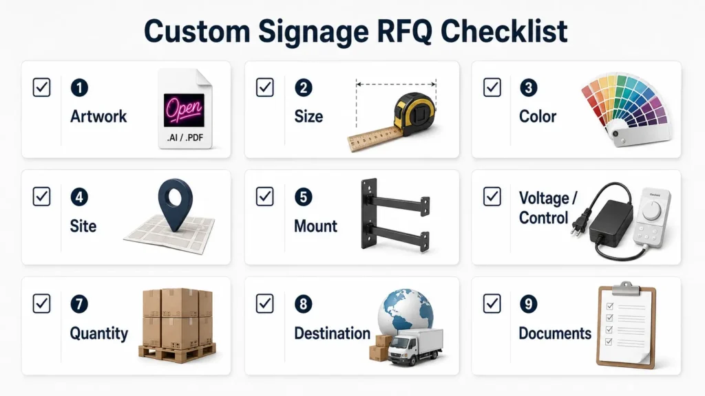 Custom Neon Sign RFQ Checklist