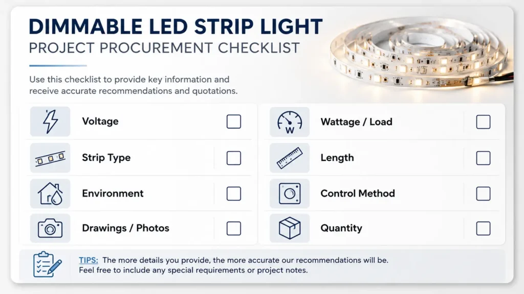 Dimmable LED Strip RFQ Checklist