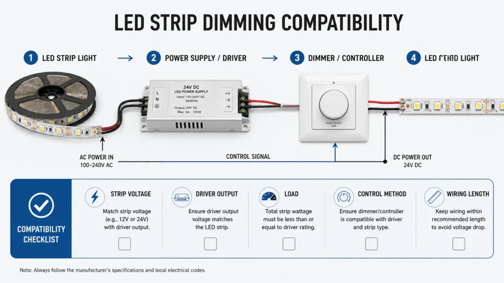 LED Strip Dimming Compatibility Flow