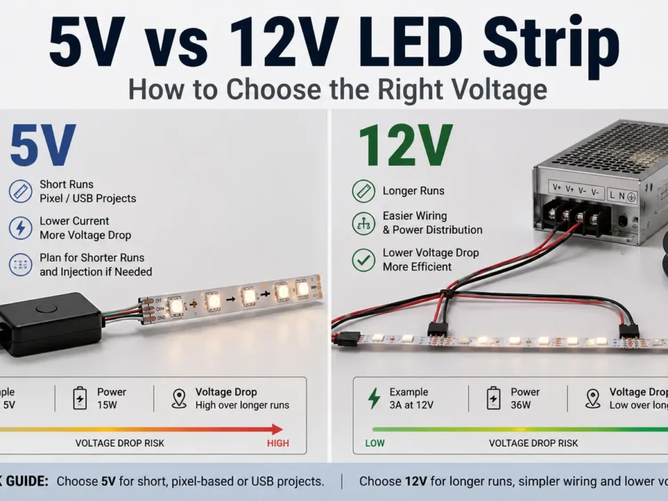5V vs 12V LED Strip: Voltage Selection Guide