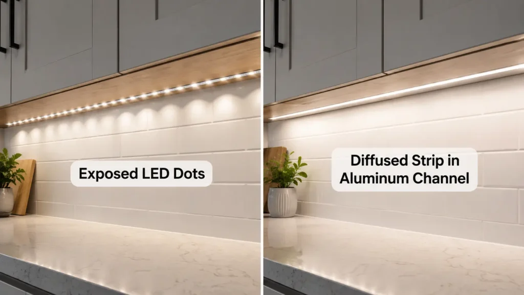 Diffuser and channel planning for LED strip lights