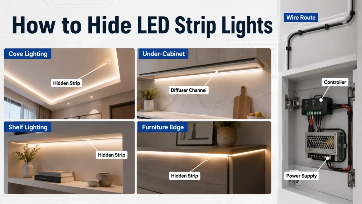 How to Hide LED Strip Lights: Clean Methods for Strips, Wires, and Power Supplies