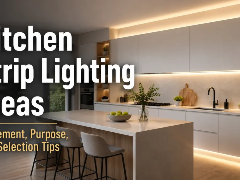 Explore practical kitchen strip lighting ideas for under cabinets, coves, shelves, toe kicks, and more. Compare placement, purpose, glare control, and key selection details before planning a project.