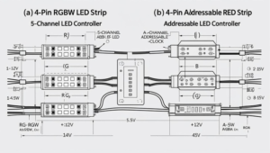 3-Pin vs 4-Pin LED Strip | RGB, RGBW & ARGB Connector Guide