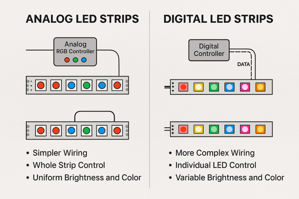 Analog vs Digital LED Strips: Clear Guide to Choosing Wisely
