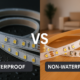 Side-by-side visual clearly showing waterproof vs non-waterproof LED strips, highlighting protective coatings and typical usage environments