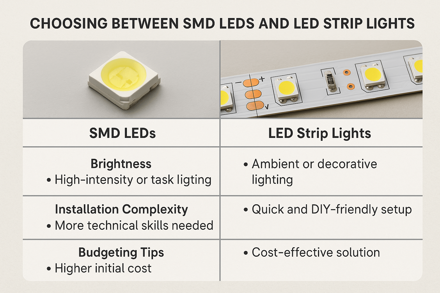 SMD LED vs LED Strip: Key Differences & Which to Choose?