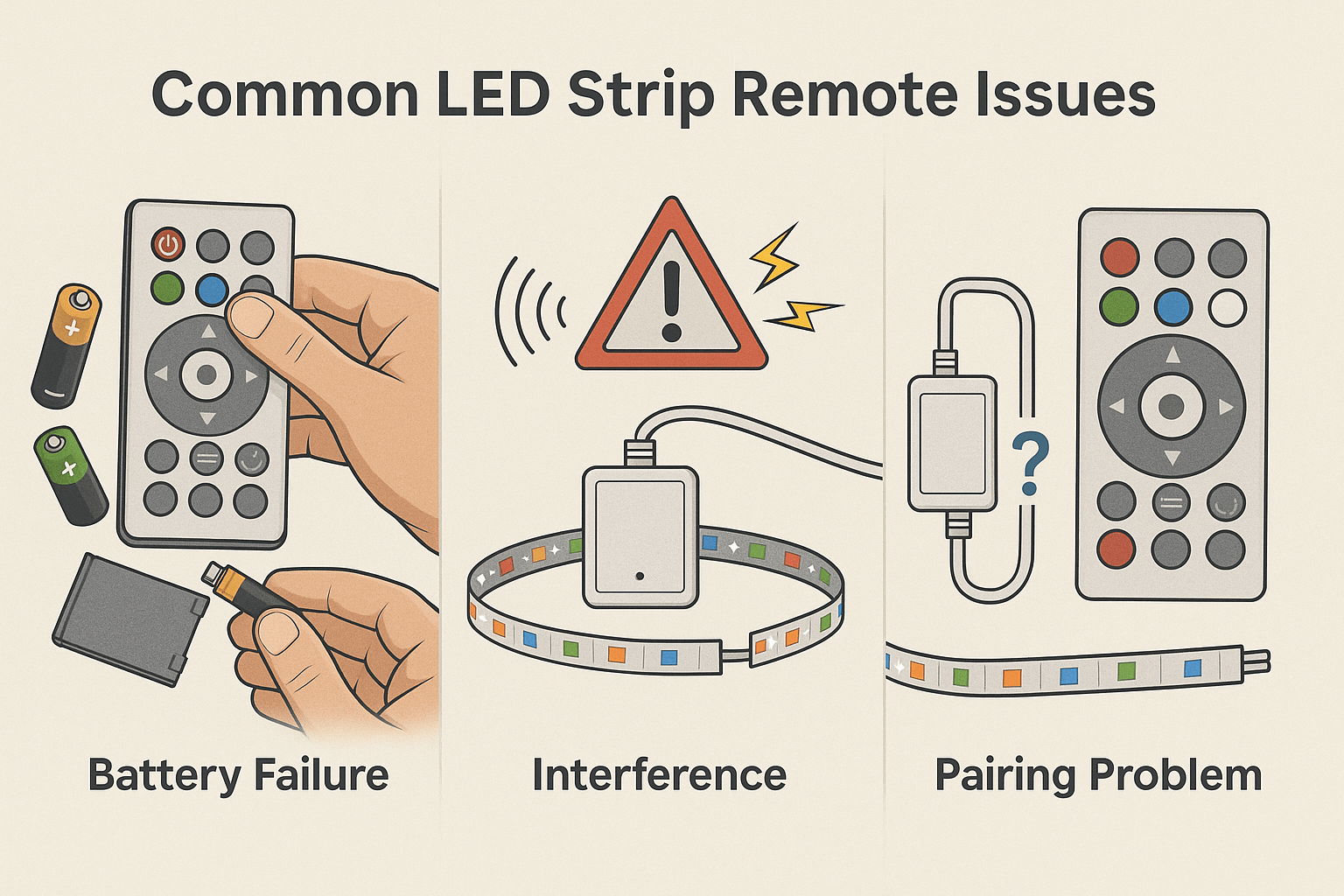 Remote Control Connection No Power LED Strip Remote Guide