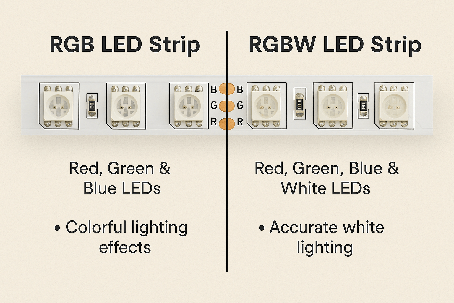 RGB vs RGBW LED Strip: Clear Comparison for Color, Brightness ...
