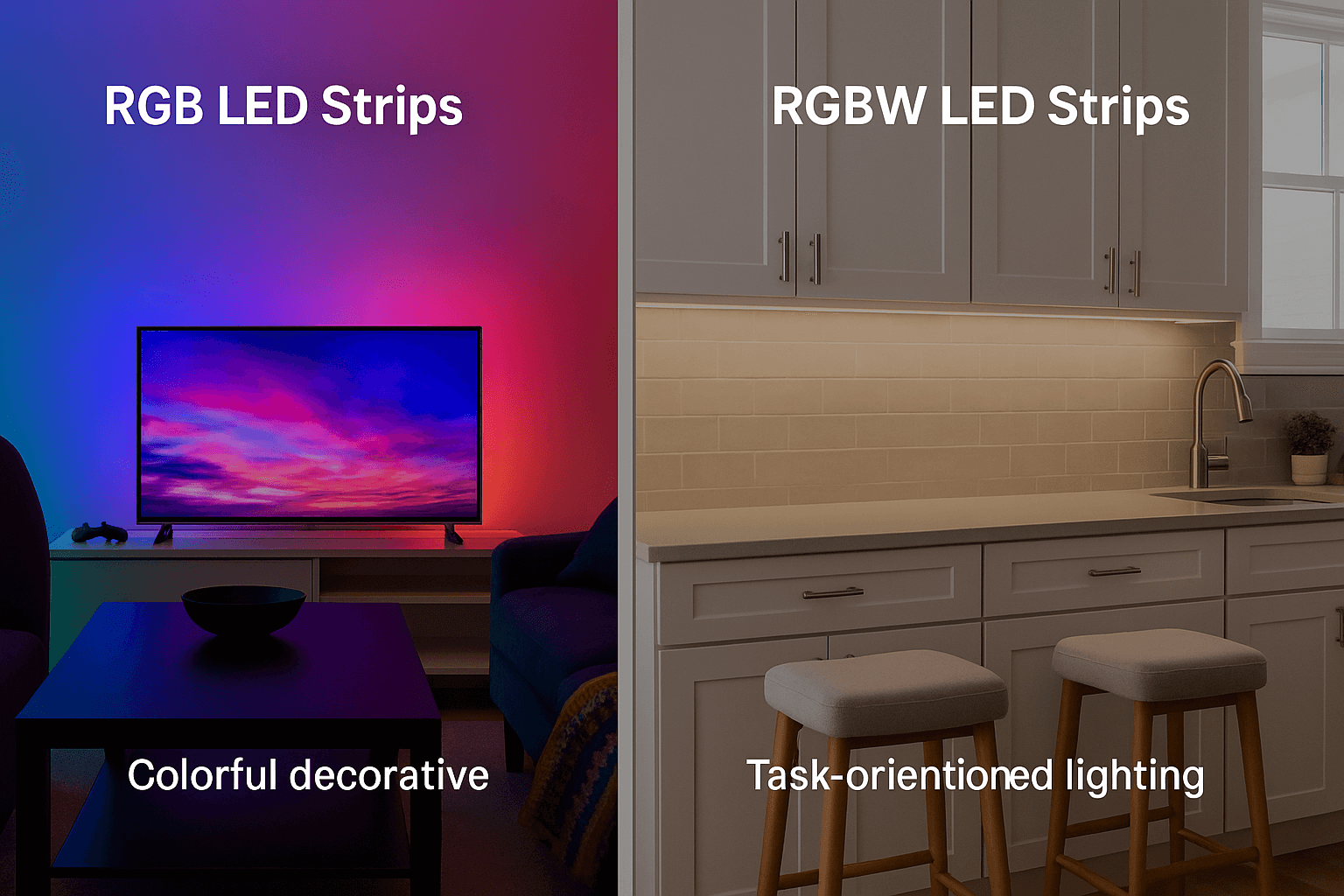 RGB vs RGBW LED Strip: Clear Comparison for Color, Brightness ...