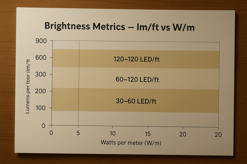 Brightness selection chart outcome vs input vs density.