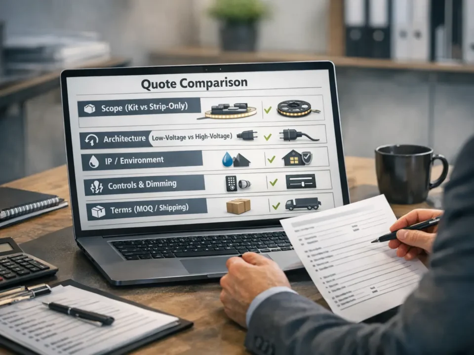 20m COB LED strip price guide with procurement checklist for projects