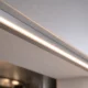 Close-up of a continuous “line-of-light” COB LED strip installed in an architectural channel