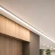 Continuous dotless architectural lighting line in an aluminum profile, representing 24V COB strip usage in projects