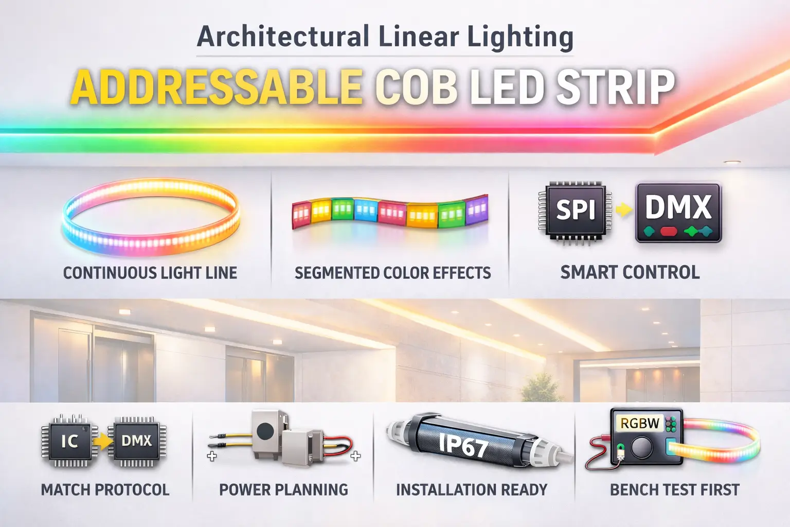 Addressable COB LED Strip (US): SPI vs DMX + Compatibility & RFQ Checklist