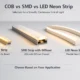 COB vs SMD vs LED neon strip selection for a smooth, continuous line of light in projects