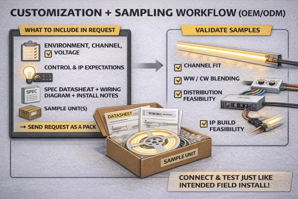Customization + sampling workflow (OEMODM) what to send and how to validate
