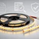 A COB LED strip on a reel with a clean “B2B sourcing checklist” theme (procurement-ready, technical but neutral)