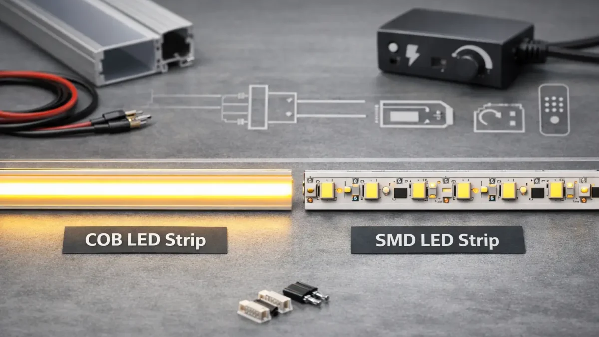 COB vs SMD LED strip comparison for project selection